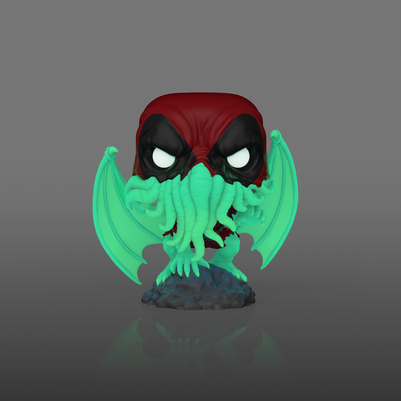 Pop! Plus Deadpool as Cthulhu (Glow) with Pop! Protector - Image 3