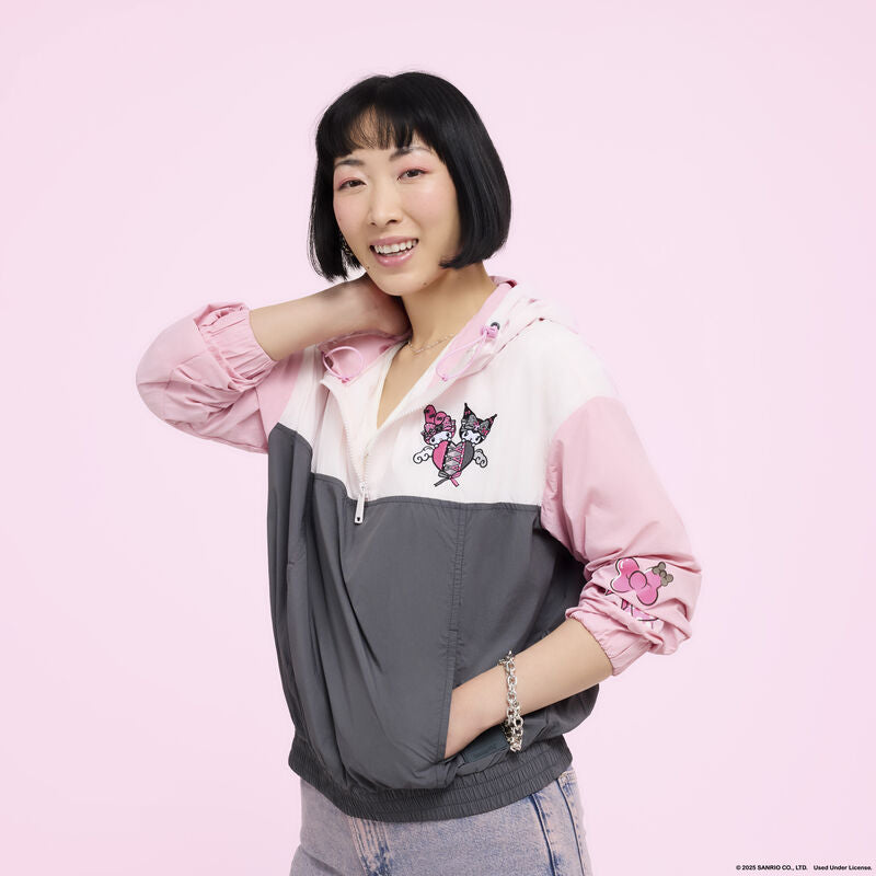 Sanrio My Melody & Kuromi Half-Zip Unisex Windbreaker Jacket - Image 3